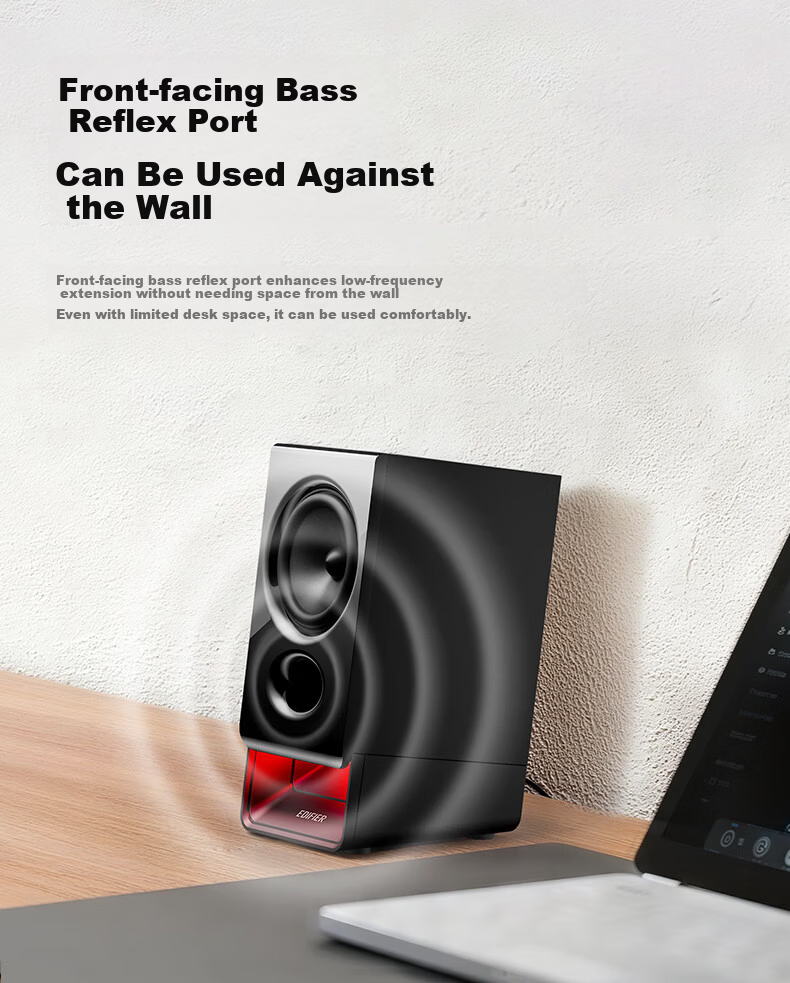 EDIFIER New R20 Desktop 2.0 Computer Speakers Wireless Bluetooth 6.0 RGB Ambient Lighting Black 6