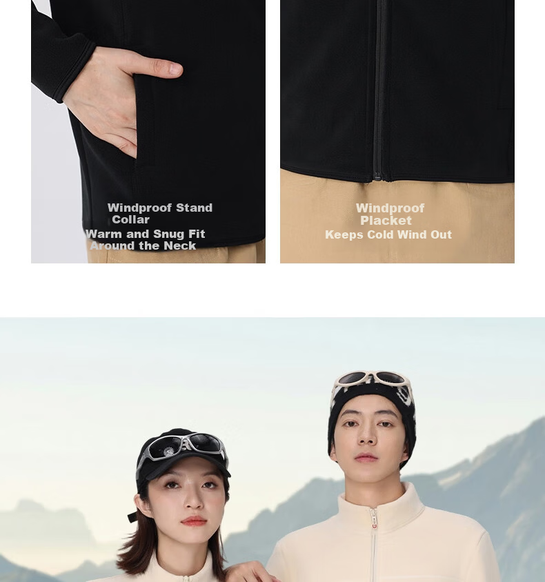 LangSha Unisex Fleece Liner Jacket Windproof Heated Outdoor Fleece Coat 15