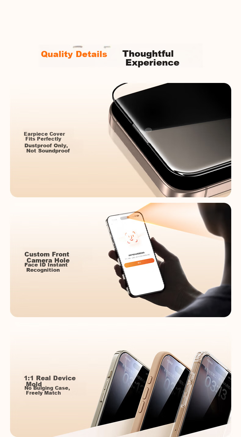 LLUNC AR Anti-Reflective Ultra-Thin 0.1mm Tempered Glass Screen Protector for iPhone 17/16 Pro, Full Coverage, HD, Dustproof, Anti-Fingerprint, Cleanroom Packaging 4