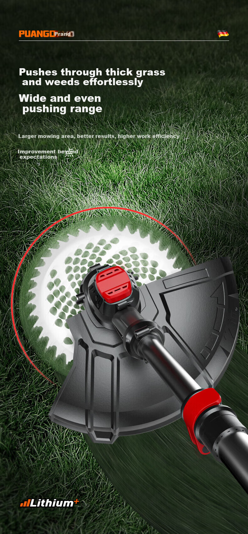 PUANGD Handheld Cordless Grass Trimmer Electric Lawn Mower Portable Weed Cutter for Home Use 4