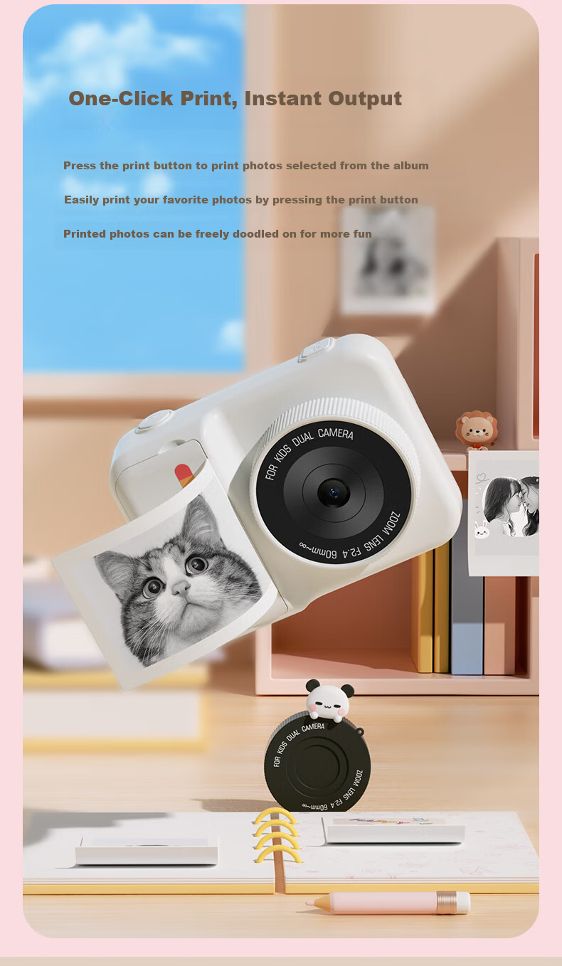 Carlbaby Instant Print Kids Camera for Children Ages 7-14 Toy Birthday Gift for Boys and Girls 7