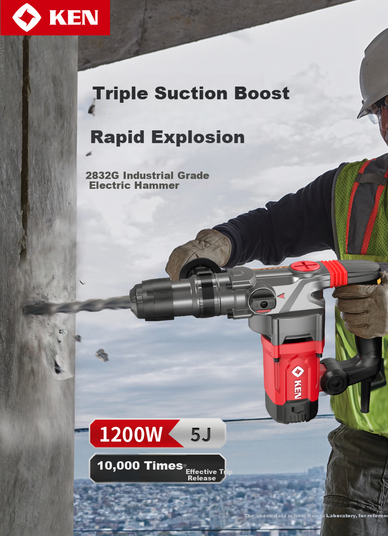 KEN 2832G Dual-Function 1200W High-Power Rotary Hammer and Chisel Industrial Multi-Function Electric Drill Tool Set 1