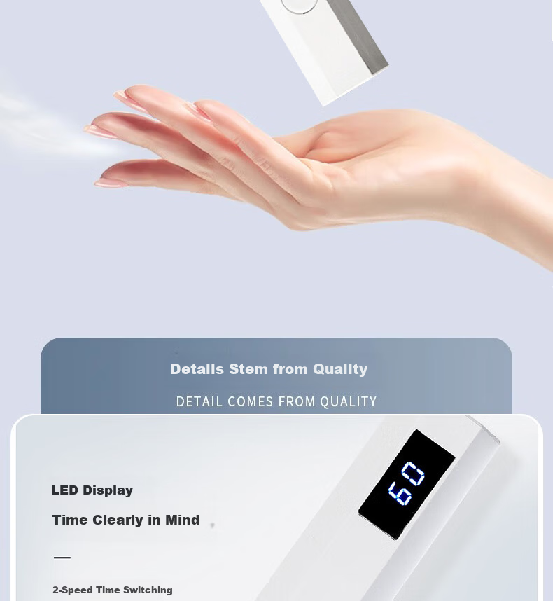 Feihou One-Button Nail Lamp Portable Handheld Nail Dryer Screen Display High-Intensity Focused Quick-Dry Small Home UV LED Gel Curing Lamp 12