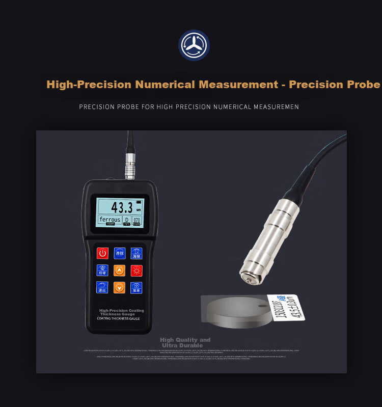 DANA Coating Thickness Gauge High-Precision Galvanized Anti-Corrosion Fireproof Layer Paint Thickness Meter with Iron-Based Probe 4