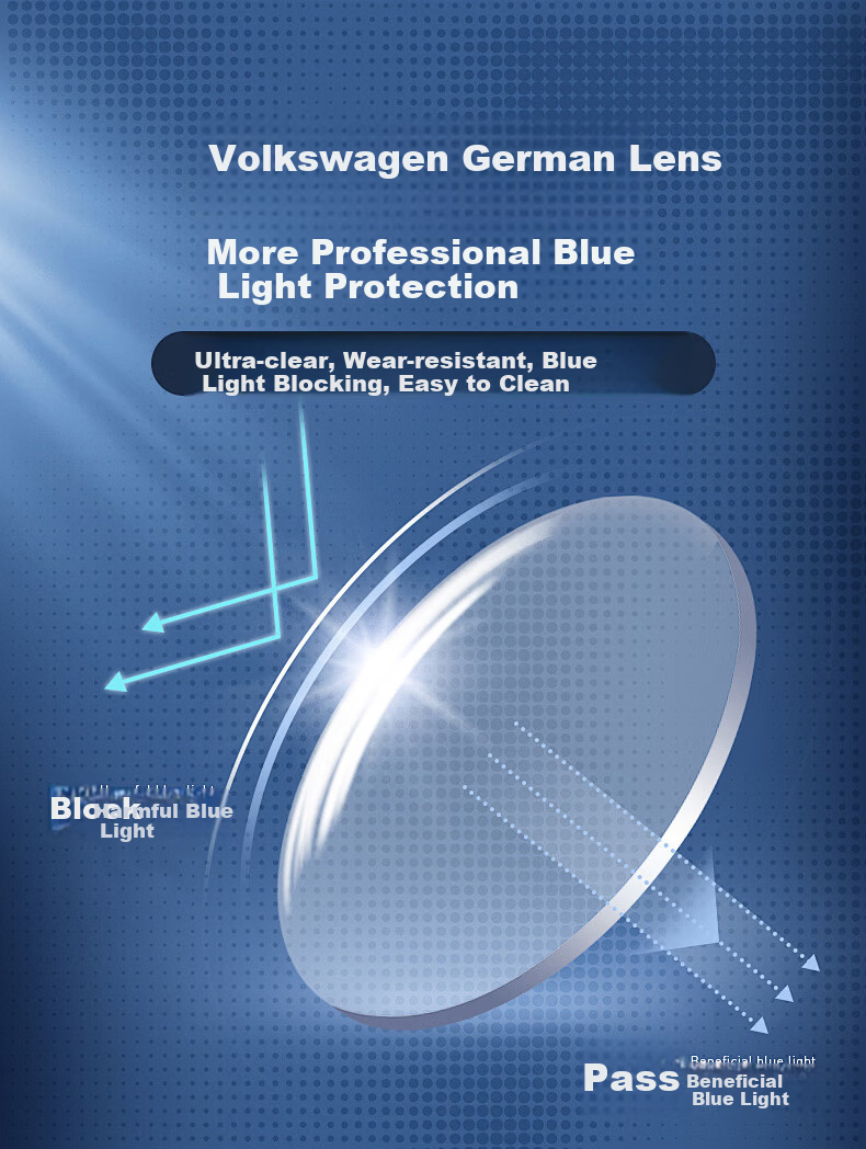 Volkswagen Germany Men's Reading Glasses High Definition Blue Light Blocking Genuine Imported Eyewear W58105-300 7