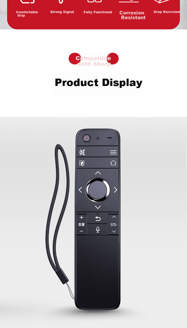 Accoona Compatible with Sharp TV Remote Control GB122WISA2 Universal 204 Smart Voice Bluetooth Gesture LCD-60/70LX765A LCD-52/60UE20A 2