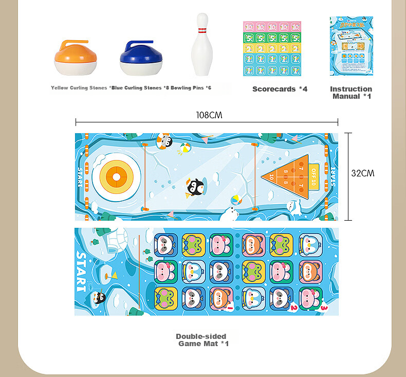 KIDDYCOLOR Kids Desktop Curling Game (5-in-1) Educational Toy Boys Parent-Child Ice Hockey Battle Board Game Birthday Gift 15