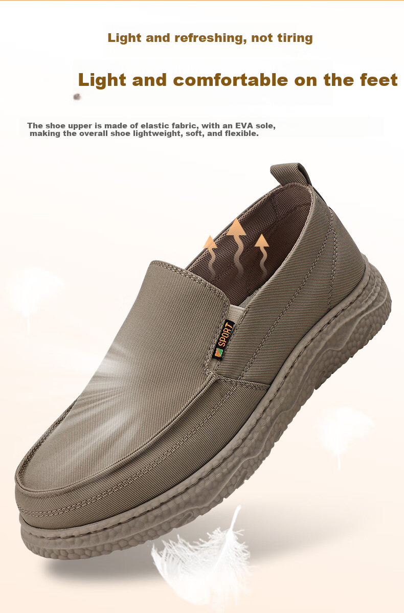BUSHEYUAN Casual Men's Breathable Soft Sole Comfortable Dad Shoes Old Beijing Cloth Shoes Men 511-0254 Black Size 40 6