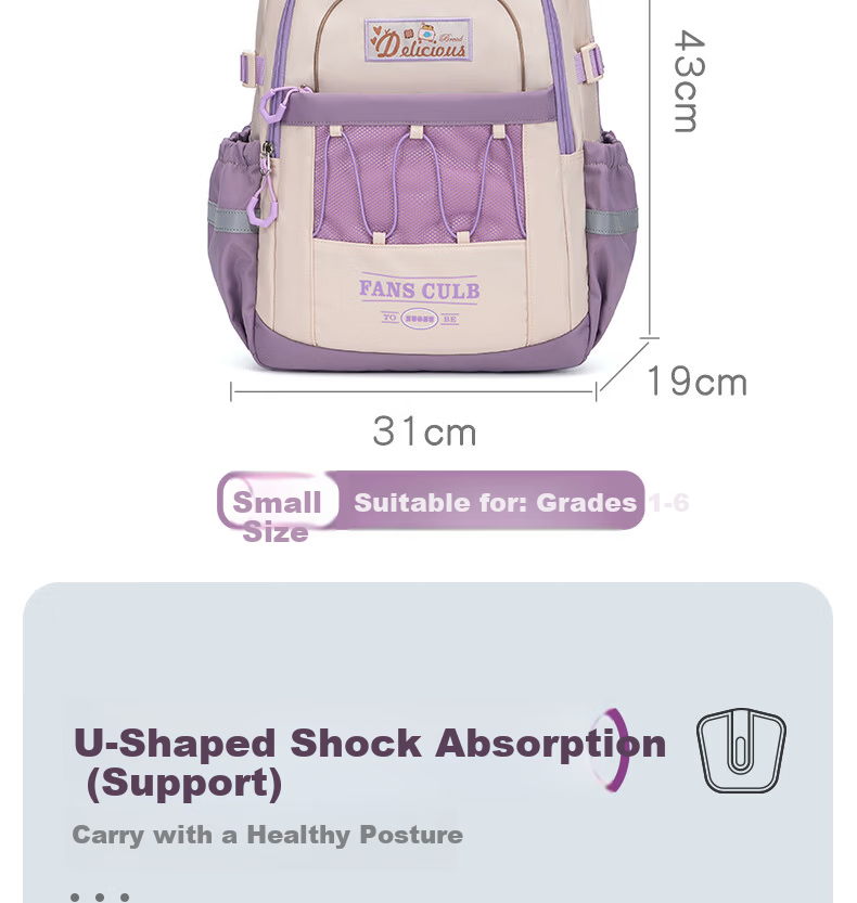 FUTURE STAR Elementary School Backpack Lightweight Ergonomic Shoulder Support Children's School Bag for Grades 1-3 Girls Large Capacity Purple 7