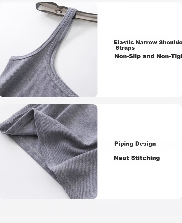 GUJIN Cotton Blend Side Coverage Thin Strap Camisole Vest for Women, No Chest Pad, Base Layer Top, Suitable for Outerwear and Blazer Innerwear, Size M 10
