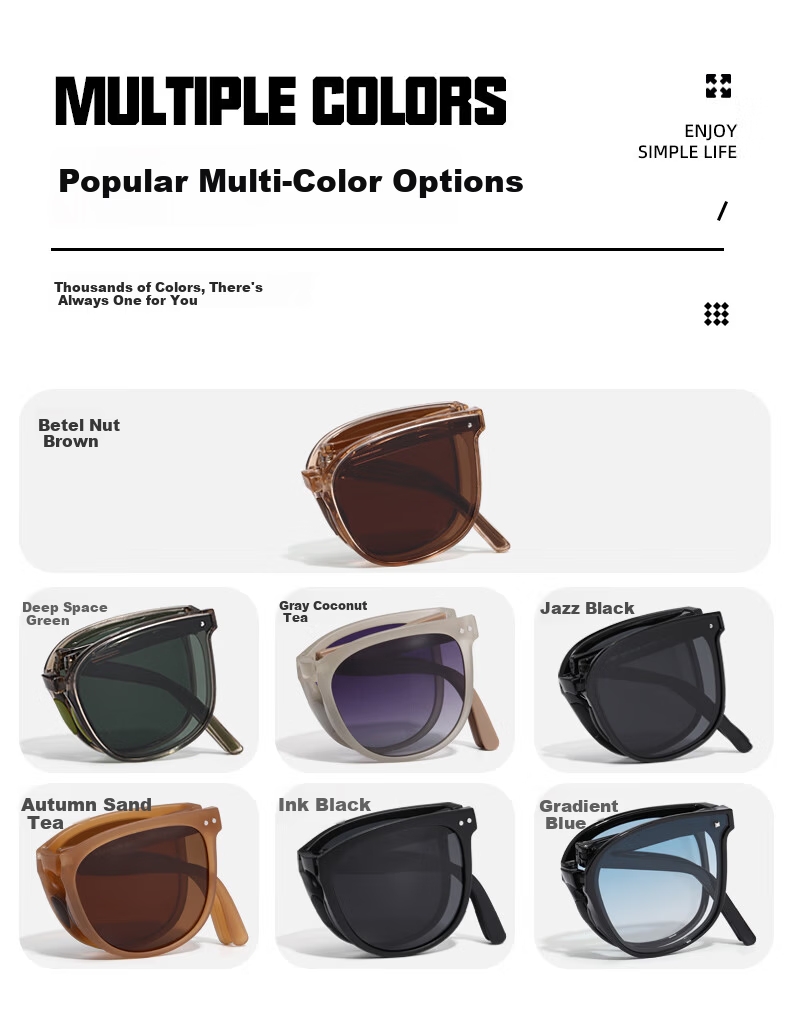 LESCA LUNETIER 2026 Ultra-Light Pocket Folding Sunglasses Women High-End UV Protection Polarized Glasses Men Deep Space Green 7