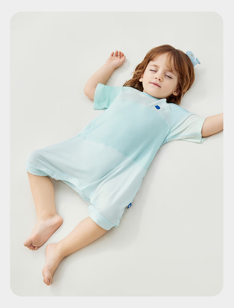 Babycare Newborn Spring Summer Soft Milk Skin Belly Protection Sleeping Bag Legged Sleeping Bag 5-Sleeve Mint Bubble Size 100 (95-105cm) 26
