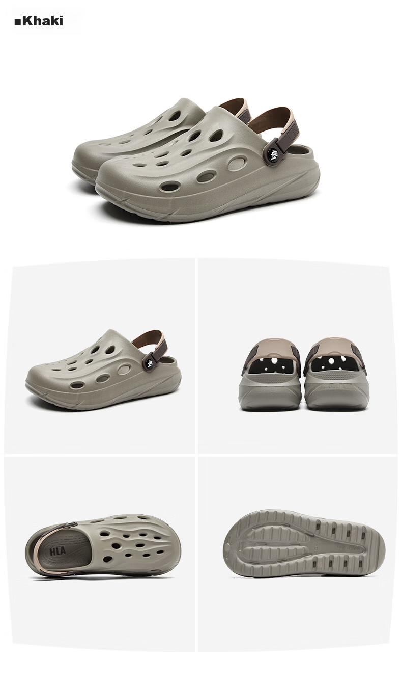 HLA Men's Outdoor Sandals Beach Clogs K047/K061 Beige Size 38/39 (Dual Size) 9