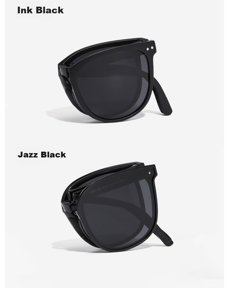 LESCA LUNETIER 2026 Ultra-Light Pocket Folding Sunglasses Women High-End UV Protection Polarized Glasses Men Deep Space Green 14