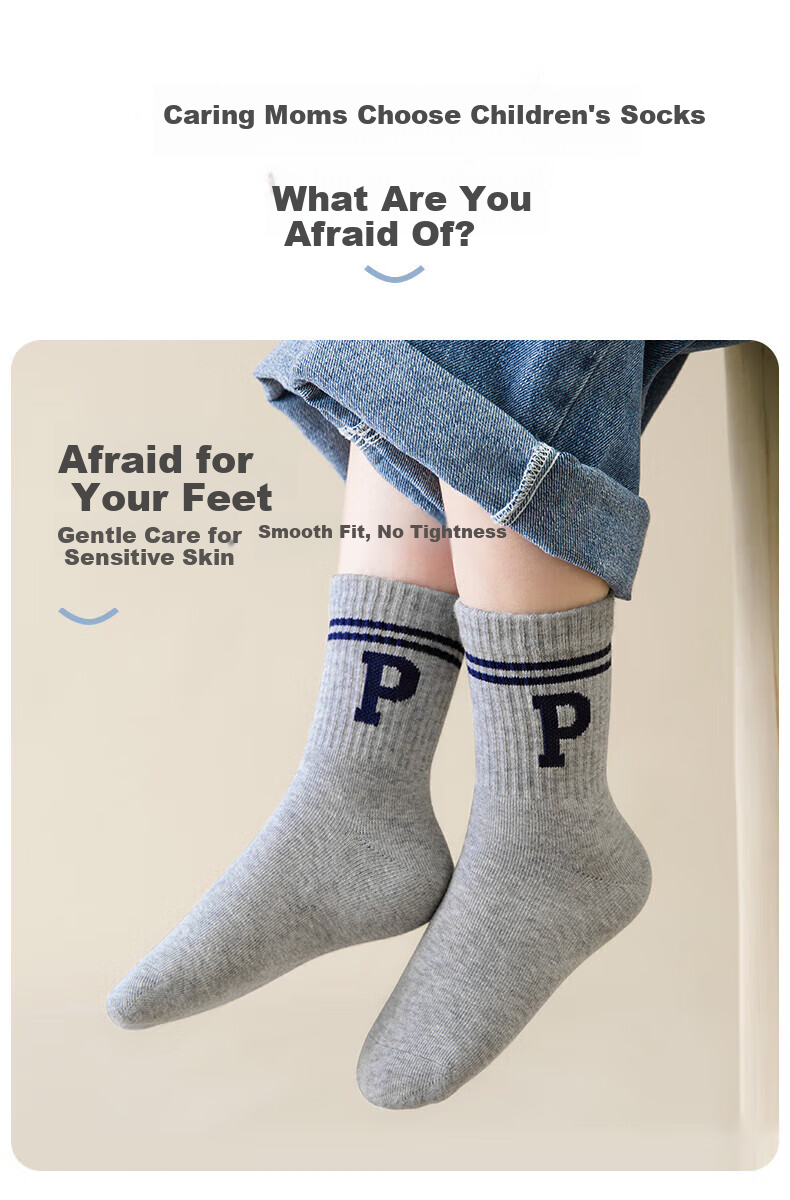 Cotton Full Boys' Socks 6-12 Years Old Pure Cotton Breathable Mid-Calf Socks for Boys Students Spring Autumn 6 Pairs 4