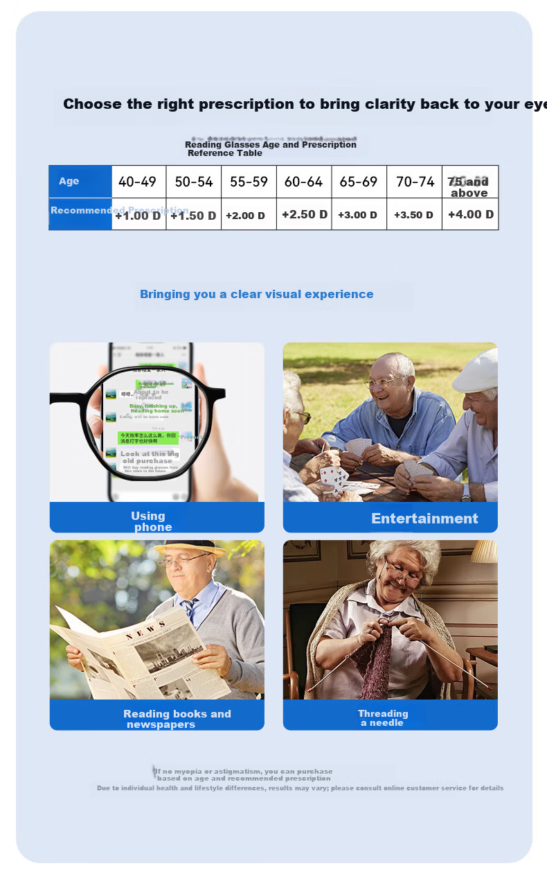 Wujiang Anti-Blue Light Reading Glasses for Men, Imported High-Definition Anti-Blue Light Presbyopic Glasses for Women, Black Frame, 300 Degrees 4