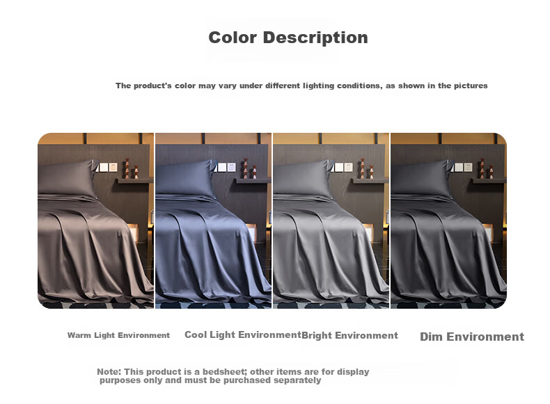 La Torretta Single Bed Sheet, Class A, 100-Count Long-Staple Cotton, Solid Color Bedspread, Single Piece, Light Luxury Gray, 245*250cm 9