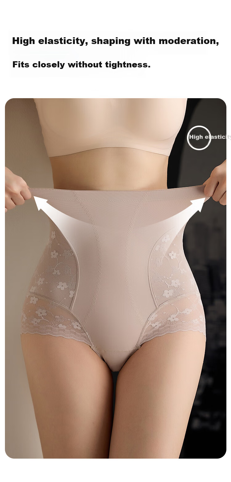Moonbadi Women's High-Waist Shaping Underwear Tummy Control Seamless Slimming Hip-Lifting Briefs 5