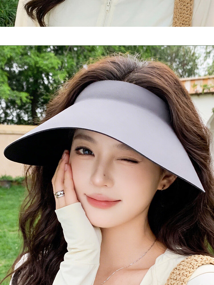 Xing Gongguan Women's Sun Protection Hat UV Protection Wide Brim Summer Sunshade Hat Face Covering Open Top Cycling Hat Slim Face 18