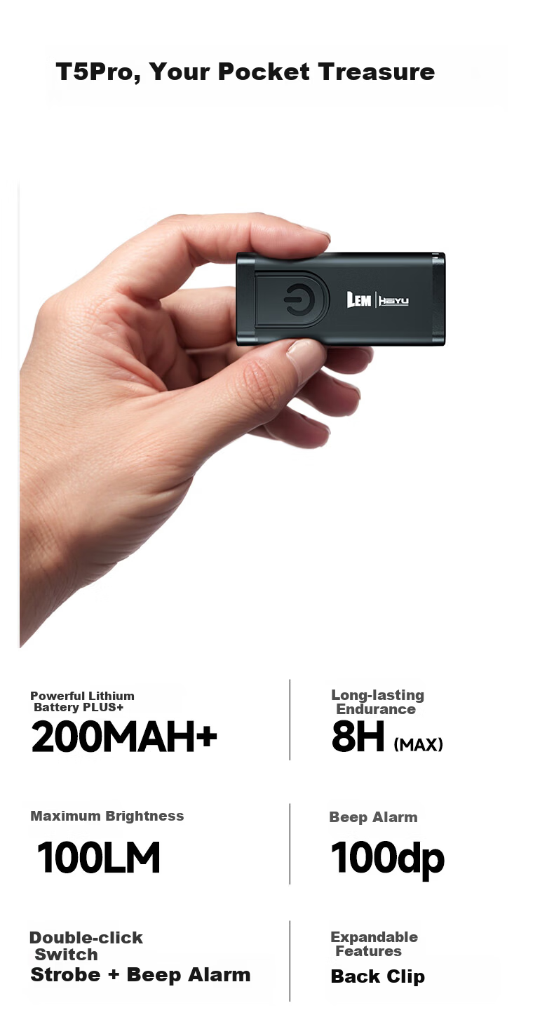 LEM Mini Portable Rechargeable High-Power Flashlight Keychain Outdoor Work Alarm Light 3