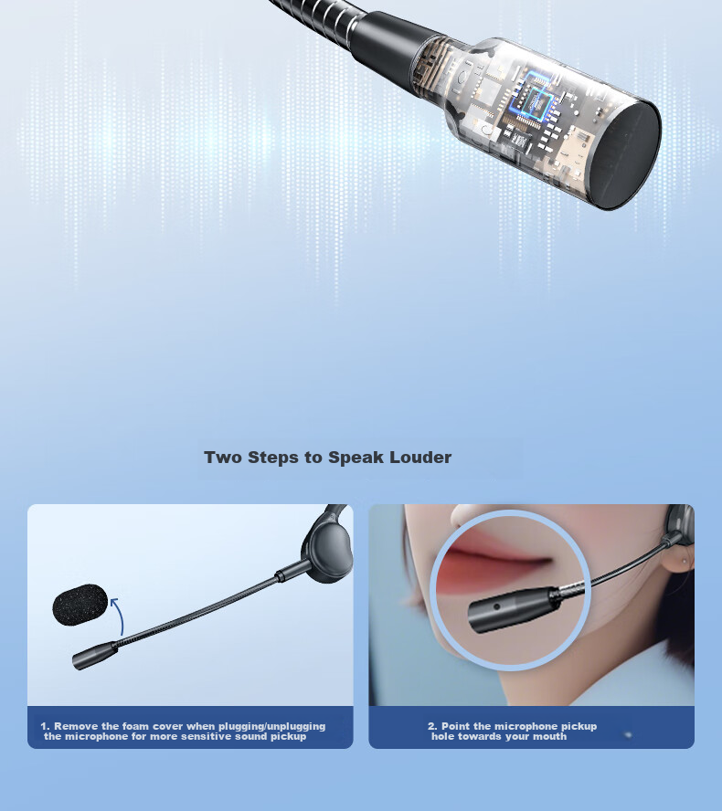 Liweilang Wired 2-in-1 Computer Headset with Microphone USB Headband Over-Ear HIFI Open-Type Type-C Noise-Cancelling HD Call Earphones for Desktop and Laptop 11
