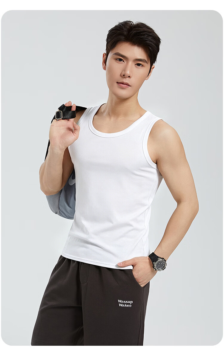 Langsha Ice Silk Modal Men's Vest 2026 New Summer Breathable Sports Fitness Wide Shoulder Sleeveless Thin T-Shirt 21