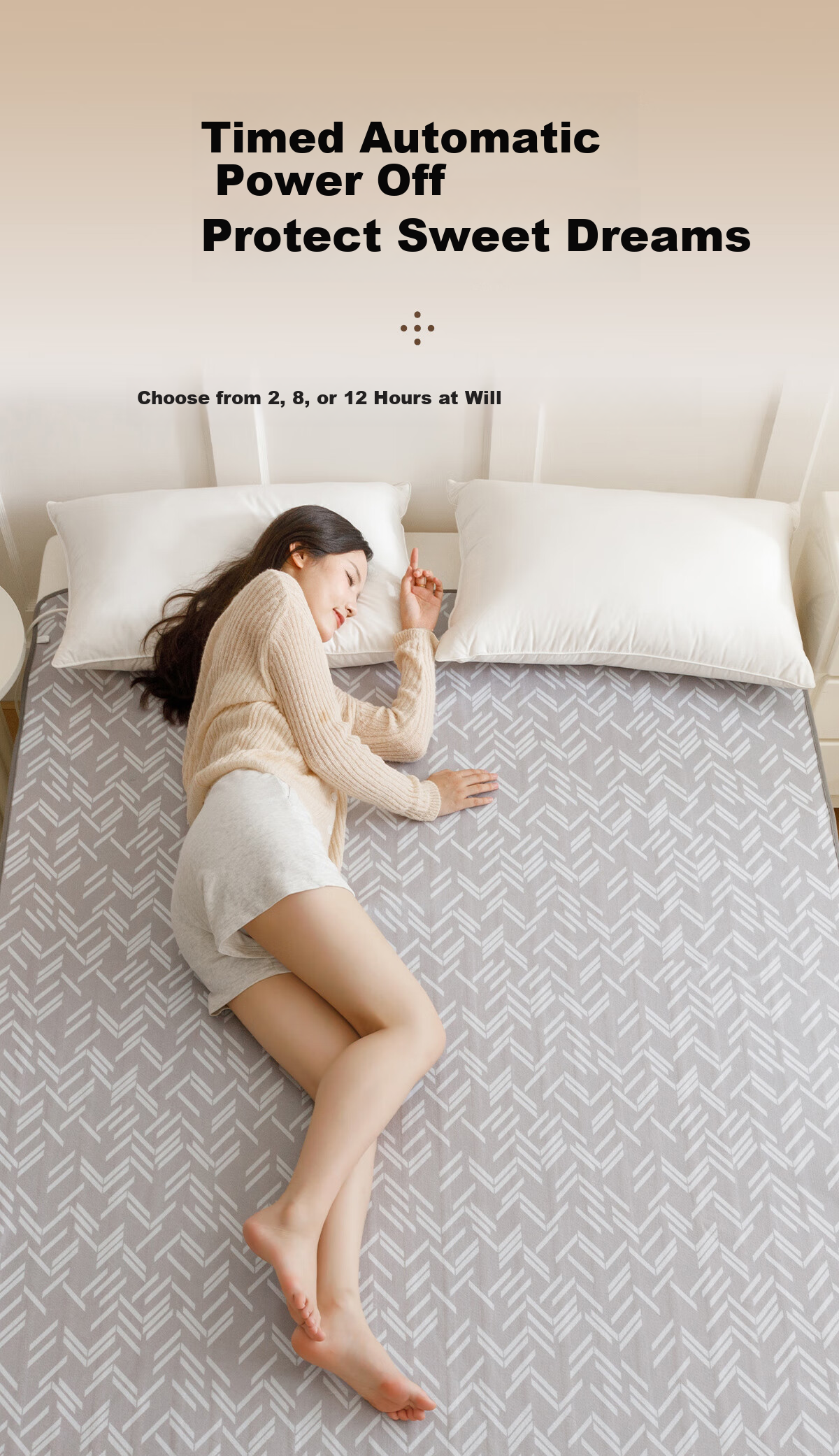 Qindao High-Temperature Power-Off Safety Double Control Double Electric Heating Blanket for Home 2.0*1.8m 5