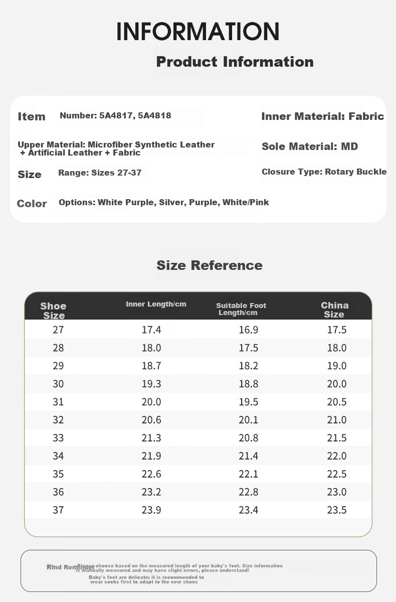Fulromy Girls' Sports Shoes Spring and Autumn Large Kids Convenient Dial Buckle Soft Sole Casual Shoes Purple Size 28 2
