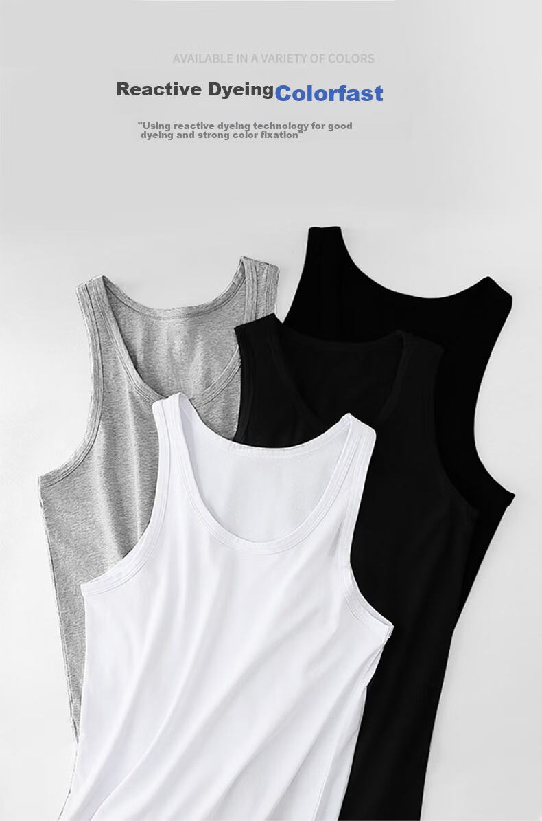 LangSha Men's Tank Top, 100% Pure Cotton, Large Size, Antibacterial, Plus-Size, Extra-Large, Loose-Fitting Undershirt, Sleeveless Athletic Vest 8