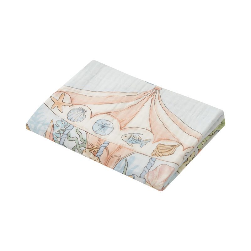 GB Baby Towel Cotton Six-Layer Gauze Blanket 7A Antibacterial Gauze Towel 115*115 Gift Box