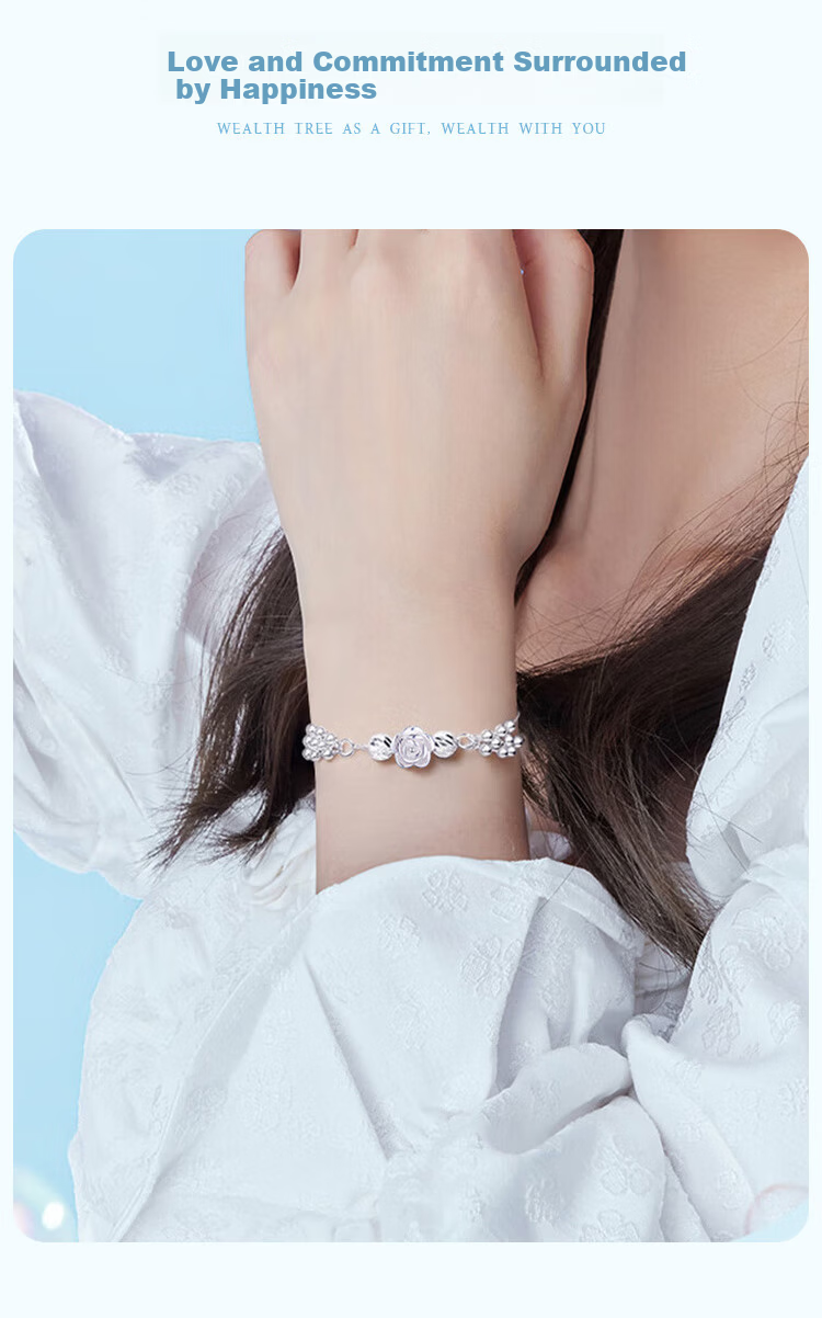 ALLOVE Three Lives Three Worlds Pure Silver Bracelet Women's 2026 New Birthday 520 Valentine's Day Gift for Girlfriend Wife 8