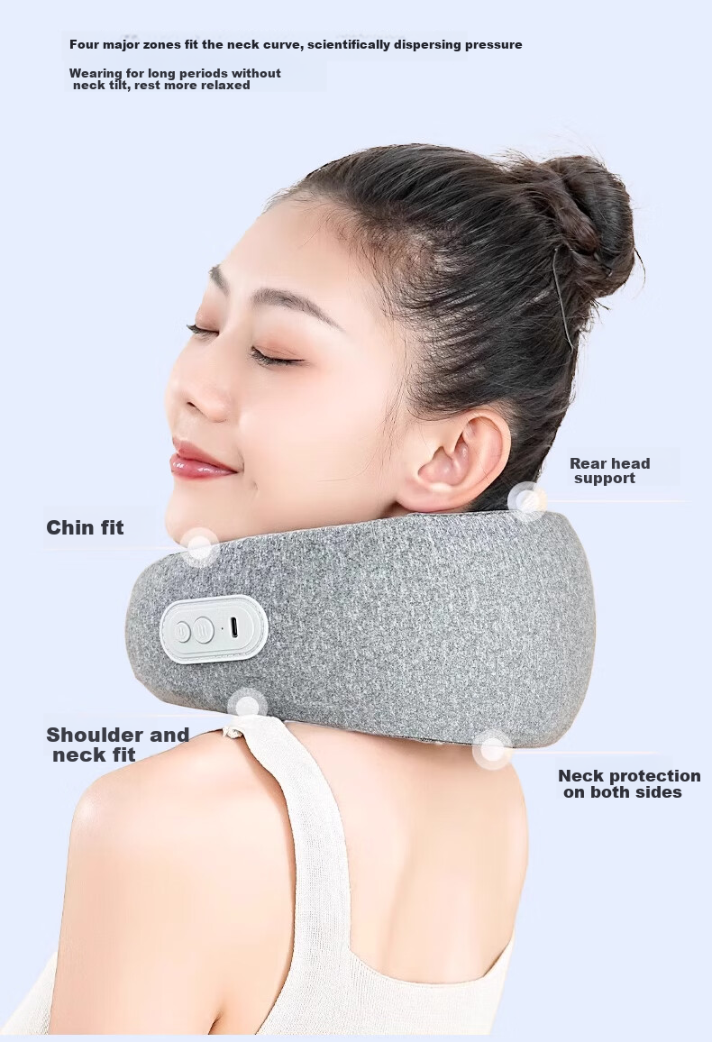 Mixiaoshu Push-Type Inflatable U-Shaped Neck Pillow, Travel Pillow, Portable Flying Neck Protector, U-Shaped Pillow for High-Speed Rail Sleeping 9