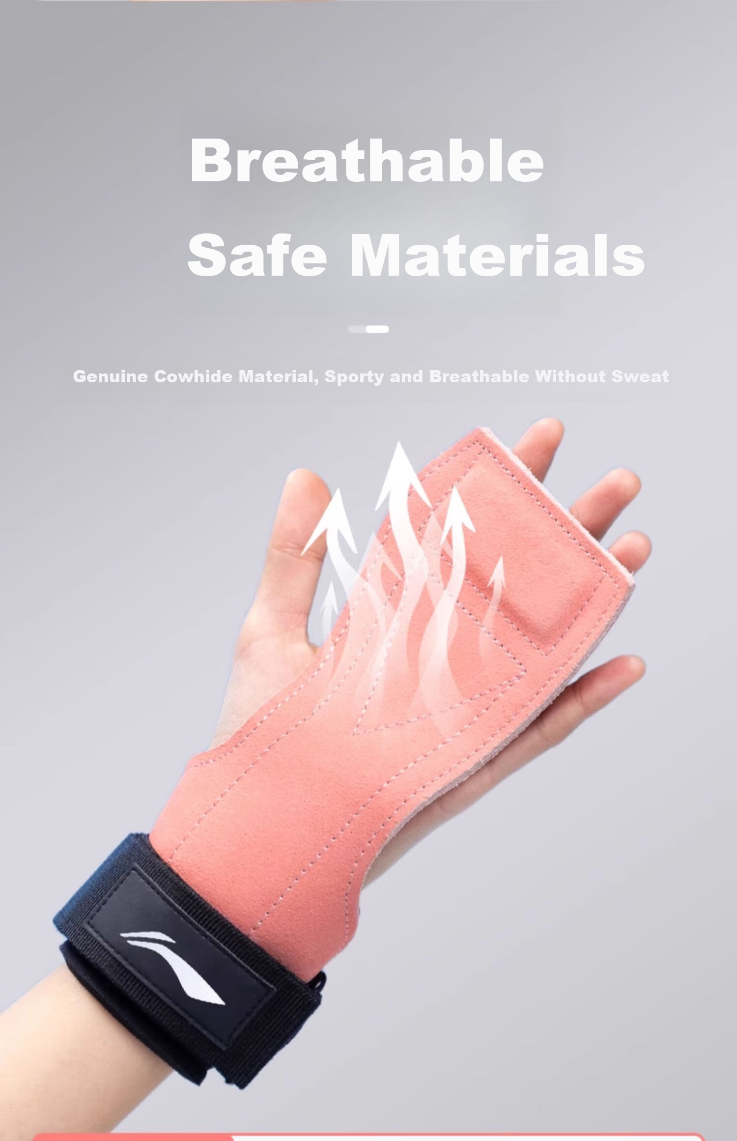 LI-NING Women's Leather Fitness Gloves with Pull-Up Grip, Men's Palm and Wrist Support Strap for Deadlift and Pull-Up Assistance 11