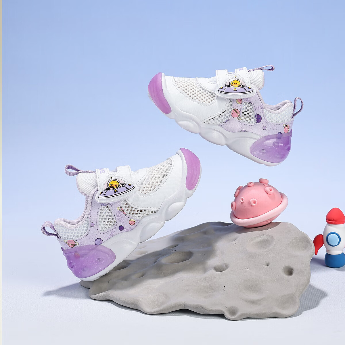 B.Duck Little Yellow Duck Kids Toddler Shoes 2026 Spring Double-Layer Mesh Breathable Sports Shoes Boys Girls Baby Shoes