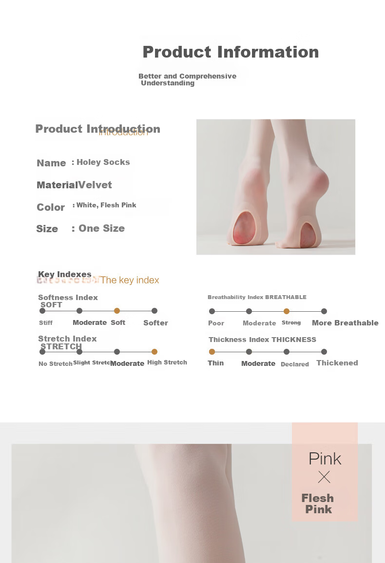 Iron Arrow Adult Ballet Dance Tights, Full-Length Elastic Footed Tights with Sole Cutout, White (Cutout) 6
