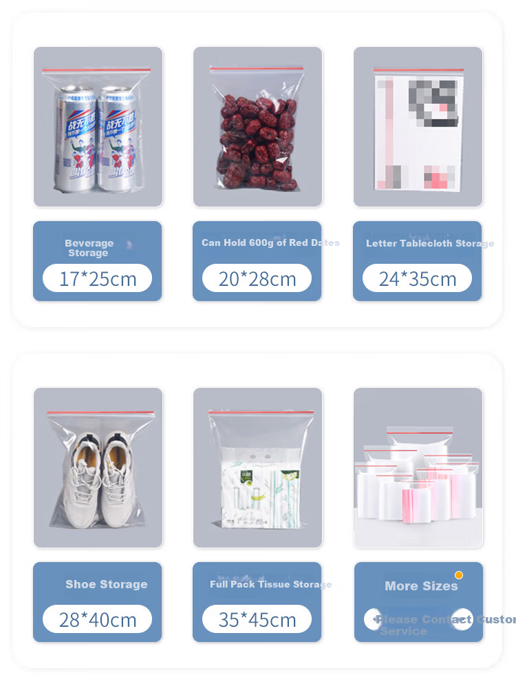 Miaoxinsi Food Self-Sealing Bags, Thickened Waterproof Transparent Dustproof Storage Bags, Sealed Plastic Packaging Bags, Sample Fresh-Keeping Sealed Bags 13
