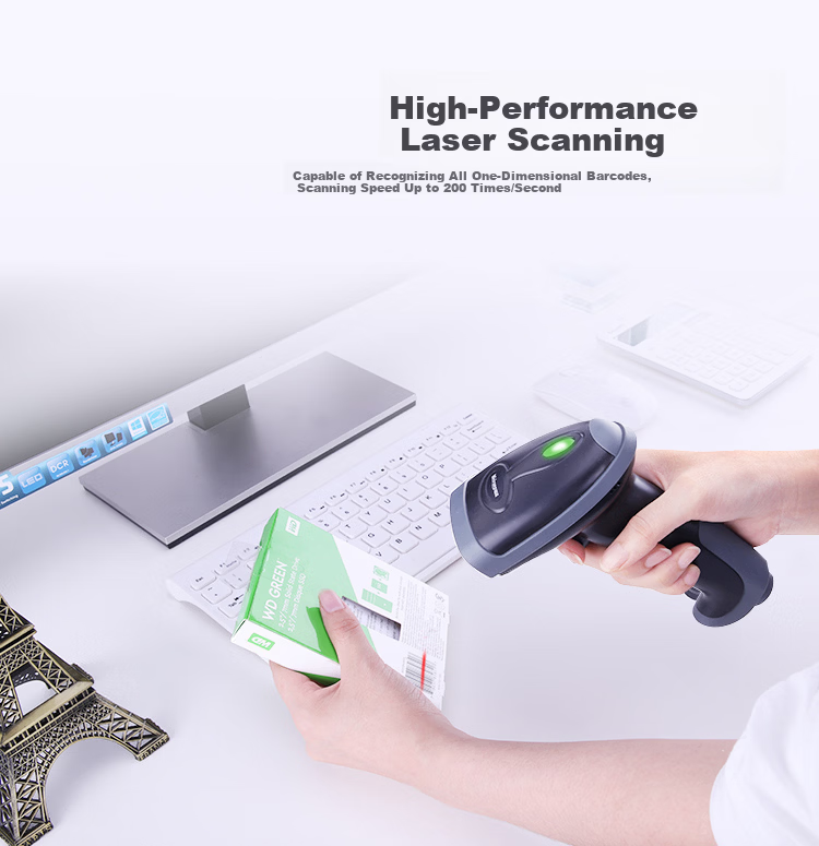 Weirong S03W Wireless 1D Laser Barcode Scanner Gun for Express Delivery Inventory Warehouse Stocktaking Product Barcode 7