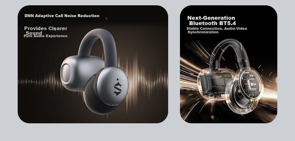 Black Shark Fengming Clip-on Bluetooth Earphones [National Subsidy] Open Wireless Running Sports Call Noise Cancelling Non-In-Ear Compatible with Huawei Xiaomi Apple iPhone 17 5