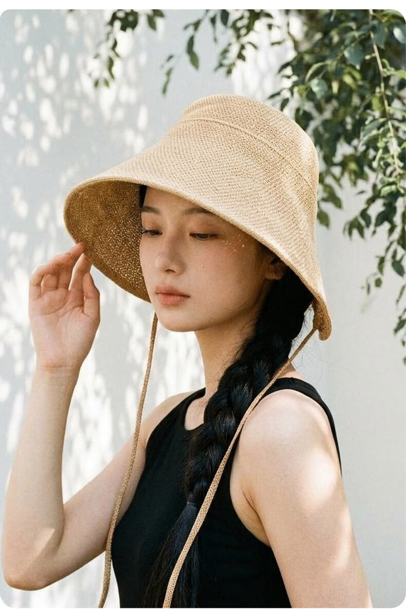 FitonTon Women's Summer Sun Protection Hat Japanese Style Face-Slimming UV Protection Breathable Travel Bucket Hat Face Shield Anti-Sunburn 11
