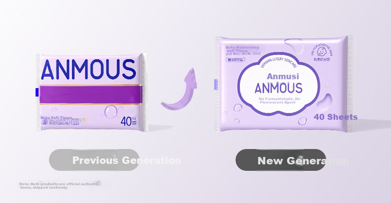 Anmous Luxurious Hyaluronic Acid Moisturizing Facial Tissue High-End Cloud Soft Baby Cream 3-Ply 40 Sheets * 10 Packs Portable Travel Pack 1