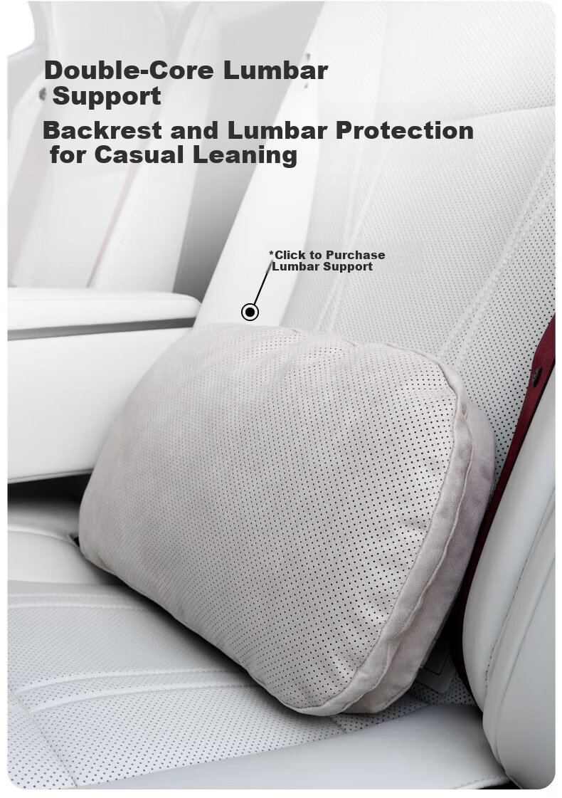 BIMLL Car Headrest, Maybach Mercedes Neck Pillow, Lumbar Support Cushion, Tesla In-Car Neck Protector, Dual-Core Support 9