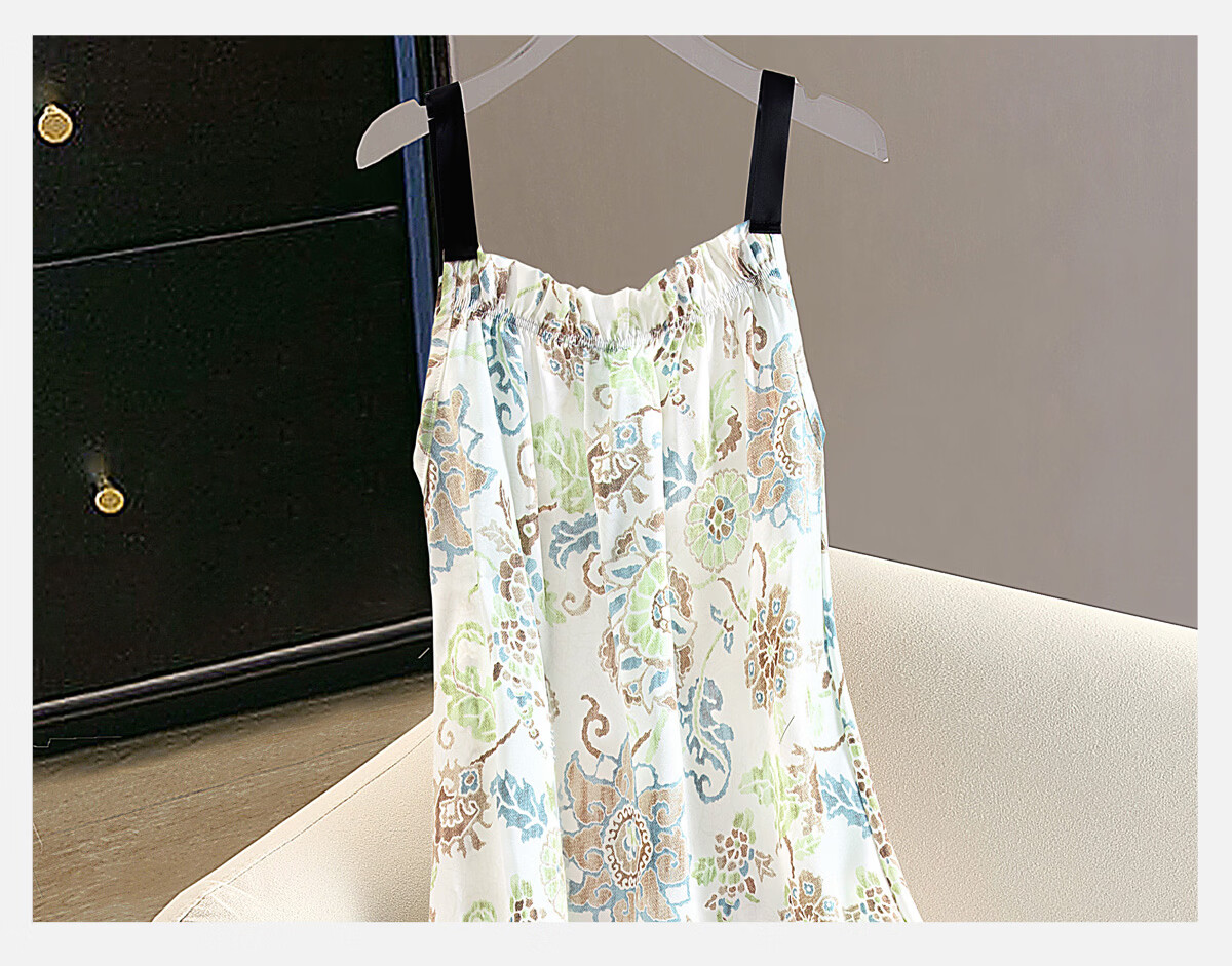 Cypress Loose Fit Dress 2026 Summer New Women's Pullover Printed Mid-Length Slip Dress 17