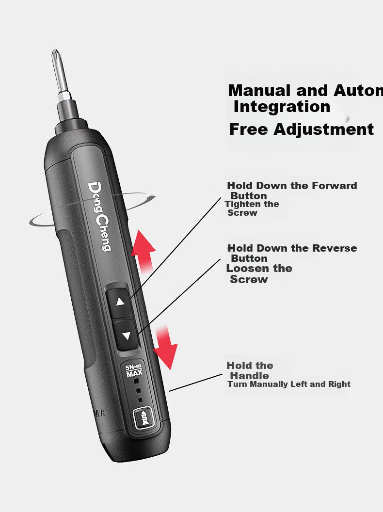 Dongcheng 12V Brushless Impact Driver, Electric Drill, Power Screwdriver, DCPL04-8, 2.0AH Dual Battery 12