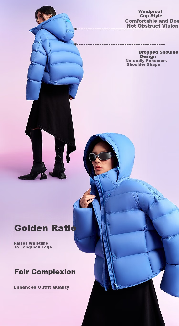 Bosideng Women's Winter 90% Down Puffy Thickened Hooded Jacket Warm Coat Mall Hot Sale Same Style 6
