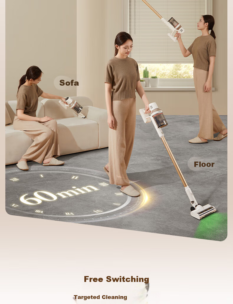 SUPOR Vacuum Cleaner [Dust Removal Tool] Home Wireless Handheld High Suction Wide Angle Green Light Dust Detection Car Vacuum Strong Suction Pet Hair Vacuum Cleaner [Anti-Tangle] V86 11