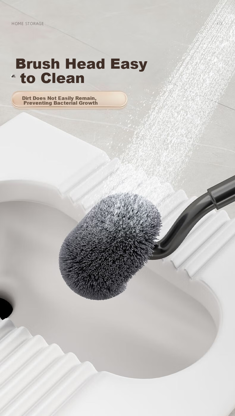 MUYA Toilet Brush Squat Pan Brush S-Shaped Short Wall-Mounted Bathroom Toilet Cleaner No Dead Angle Cleaning Tool 10