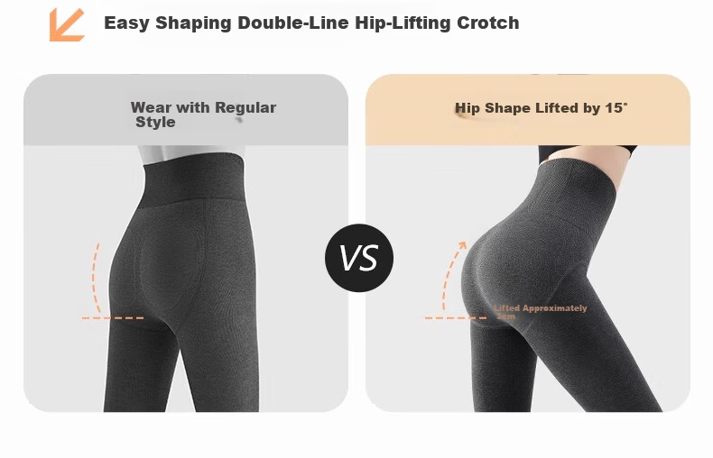 Caramella Women's Autumn Winter High Waist Tummy Control Butt Lift Fleece Lined Thickened Warm Leggings Black 13