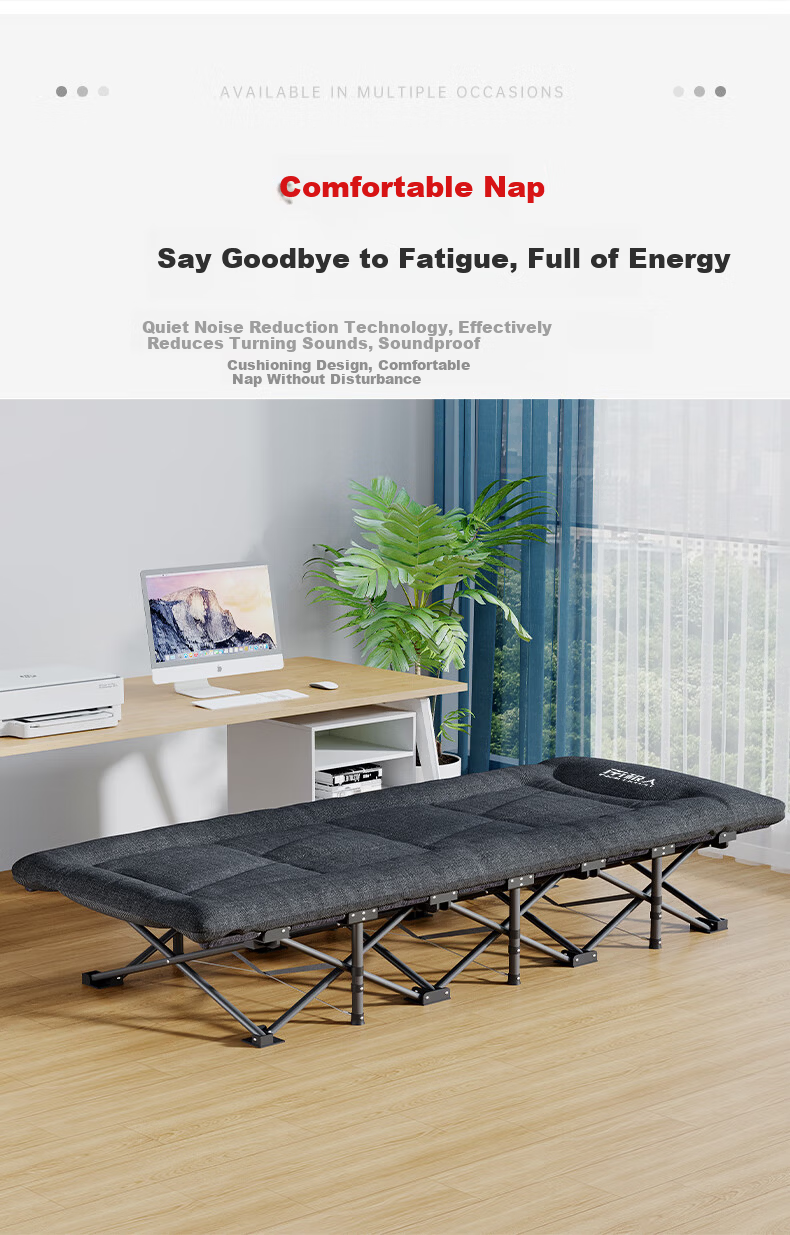 Nanjiren Folding Single Nap Bed Military Cot Care Bed Mattress Integrated 14-Leg Bed 9