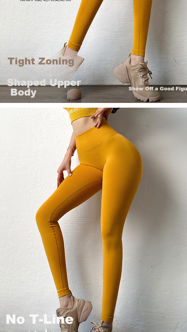 Free Style High Waist Butt-Lifting Seamless Yoga Pants Women Peach Hip Sports Fitness Leggings No Visible Lines Slim Fit Training Wear 3