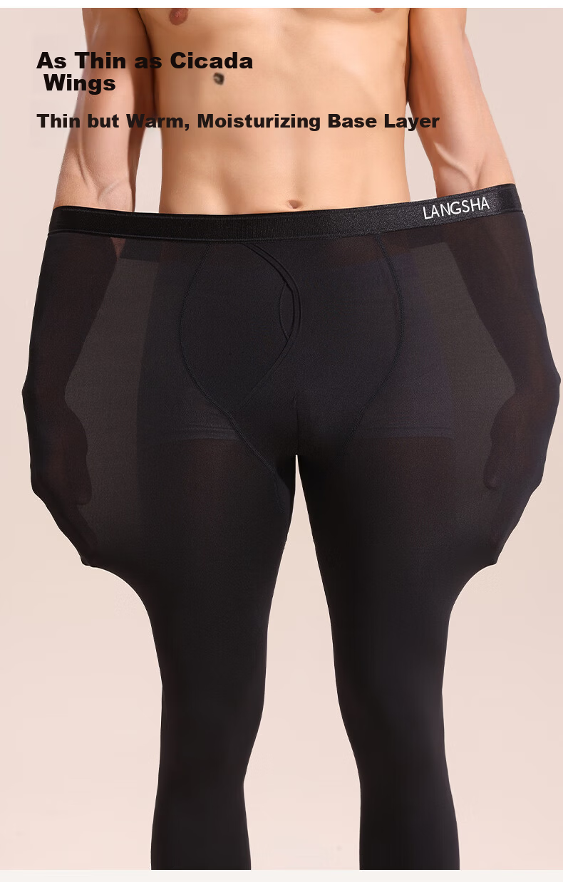 LangSha Men's Thermal Underwear, Spring And Autumn New Product, Modal Seamless No-Underwear Liner Pants, Base Layer, 7A Antibacterial Thin Warm Pants 9